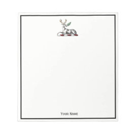 鹿の牡鹿とファーンヘラルディッククレストエンブレム ノートパッド
