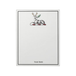 鹿の牡鹿とファーンヘラルディッククレストエンブレム ノートパッド