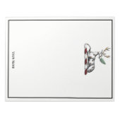 鹿の牡鹿とファーンヘラルディッククレストエンブレム ノートパッド (正面)