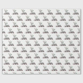 鹿の牡鹿とファーンヘラルディッククレストエンブレム ラッピングペーパー (フラット)