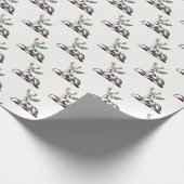 鹿の牡鹿とファーンヘラルディッククレストエンブレム ラッピングペーパー (角)