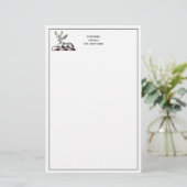 鹿の牡鹿とファーンヘラルディッククレストエンブレム 便箋 (スタンド正面)