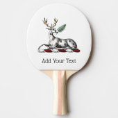 鹿の牡鹿とファーンヘラルディッククレストエンブレム 卓球ラケット (正面)
