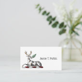 鹿の牡鹿とファーンヘラルディッククレストエンブレム 名刺 (スタンド正面)