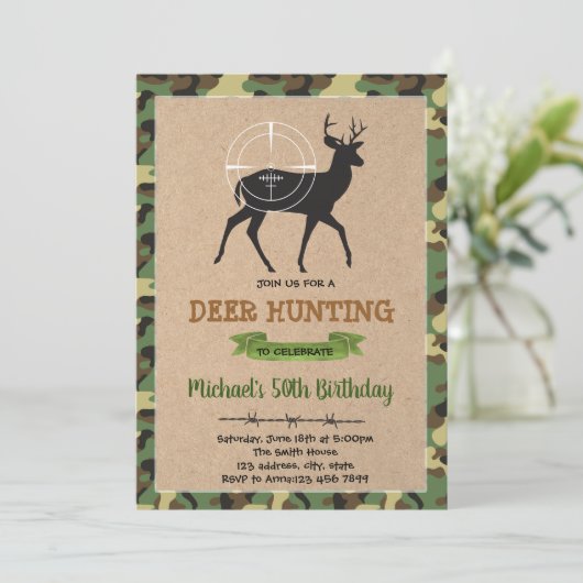 鹿の狩りの誕生日の招待 招待状 (スタンド正面)