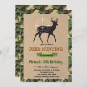 鹿の狩りの誕生日の招待 招待状 (正面/裏面)