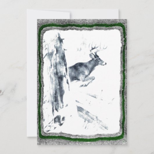 鹿の狩り招待テンプレート 招待状 (正面)