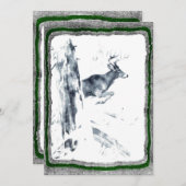 鹿の狩り招待テンプレート 招待状 (正面/裏面)