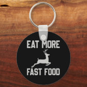 鹿の狩り食べHunのより速い食品おもしろいギフト キーホルダー (正面)