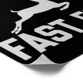 鹿の狩り食べHunのより速い食品おもしろいギフト ポスター (角)