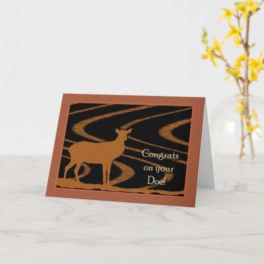 鹿の狩り カード (黄色い花)