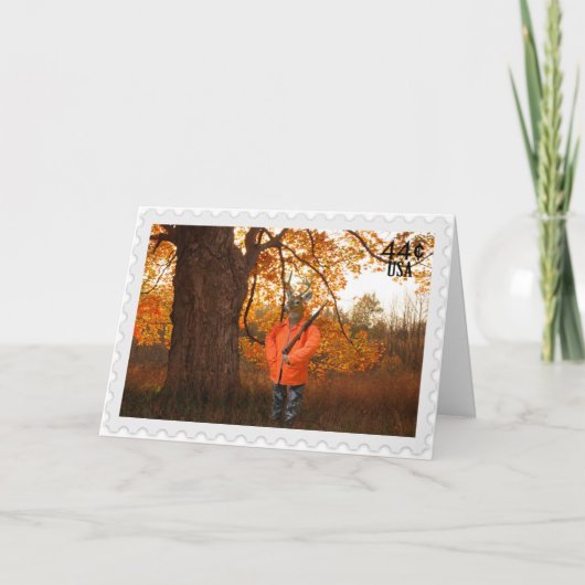 鹿の狩人の誕生日 カード (正面)