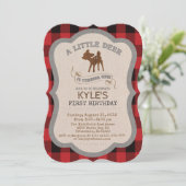 鹿の男の子 1歳の誕生日パーティー招待状 招待状 (スタンド正面)