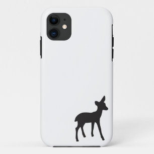鹿の白黒シルエットかわいい可愛い iPhone 11 ケース