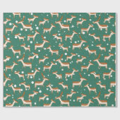 鹿の積雪紙 転が ラッピングペーパー (フラット)