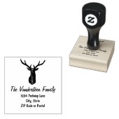 鹿の素朴アントラーファミリー名返却切手 ラバースタンプ (押印)