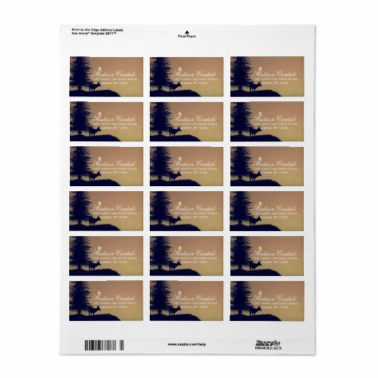 鹿の素朴木の国の結婚式の住所 シール (フルシート)