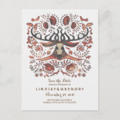 鹿の素朴森の動物が日付を保存 案内ポストカード (正面)