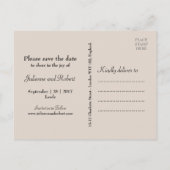 鹿の素朴森の結婚式の日付はがきを保存 案内ポストカード (裏面)