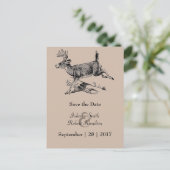 鹿の素朴森の結婚式の日付はがきを保存 案内ポストカード (スタンド正面)