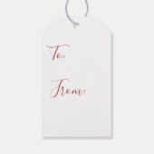 鹿の素朴水彩雪のシーンクリスマス ギフトタグ (裏面)