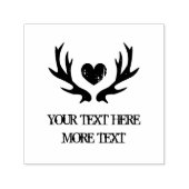 鹿の素朴角ハート自己のインク付きウェディングスタンプ セルフインキングスタンプ (デザイン)