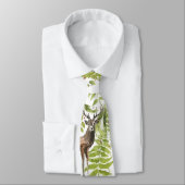 鹿の継ぎ目のない水彩模様葉 ネクタイ (タイ)