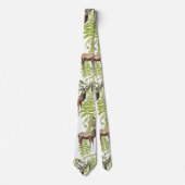 鹿の継ぎ目のない水彩模様葉 ネクタイ (正面)