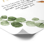 鹿の緑の金ゴールド赤ちゃんシャワーおむつラッフルサイン ポスター (角)