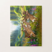 鹿の群れが走る ジグソーパズル (縦)