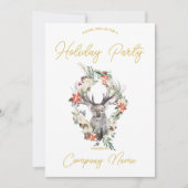 鹿の花輪 ミニマルなコーポレートホリデーパーティー 招待状 (正面)
