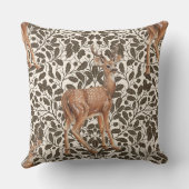 鹿の装飾用オークのダマスク模様の茶色と クッション (裏面)