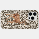 鹿の装飾用オークのダマスク模様の茶色と Case-Mate iPhoneケース (裏面 (横))