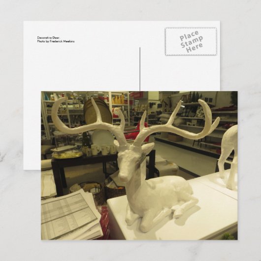 鹿の装飾 ポストカード (正面/裏面)