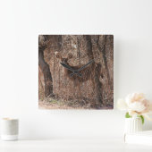 鹿の視線 スクエア壁時計 (ホーム)