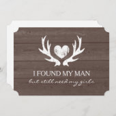 鹿の角が私の花嫁の付き添いの依頼カードになるか 招待状 (正面/裏面)