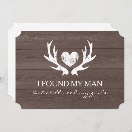 鹿の角が私の花嫁の付き添いの依頼カードになるか 招待状 (正面/裏面)