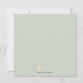 鹿の角とグリーンが美しいSave The Date、ピンクの花 招待状 (裏面)