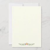 鹿の角とコーラルカラーの花のモノグラム　森のウェディング 招待状 (裏面)