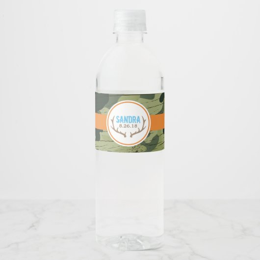 鹿の角のウォーターボトルラベル ペットボトルラベル (正面)