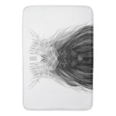 鹿の角のクラウンモノグラム付き黒獅子 バスマット (正面縦)