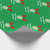 鹿の角のバスケッおもしろいトボールのクリスマスホリデー ラッピングペーパー (角)