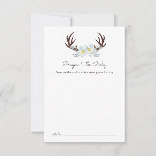 鹿の角のベビー祈願 招待状 (正面)