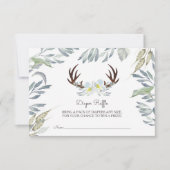 鹿の角の男の子の赤ちゃんシャワーおむつラッフル 招待状 (正面)