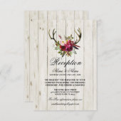 鹿の角の素朴な結婚式の受付カード 木 招待状 (正面/裏面)