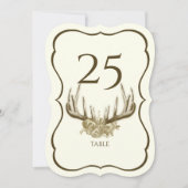 鹿の角の飾り付きテーブルナンバー 招待状 (正面)