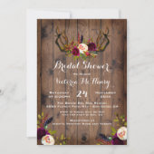 鹿の角を使ったラスティックボヘミアンブライダルシャワー 招待状 (正面)