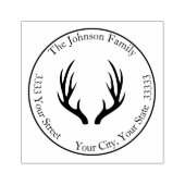 鹿の角ラウンド 返送先住所 ラバースタンプ (インプリント)