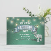 鹿の角狩り独身パーティー ストリングライト 招待状 (スタンド正面)