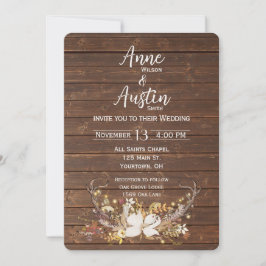 鹿の角 ウェディングブーケ 招待状